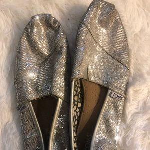 Silver sparkly TOMS